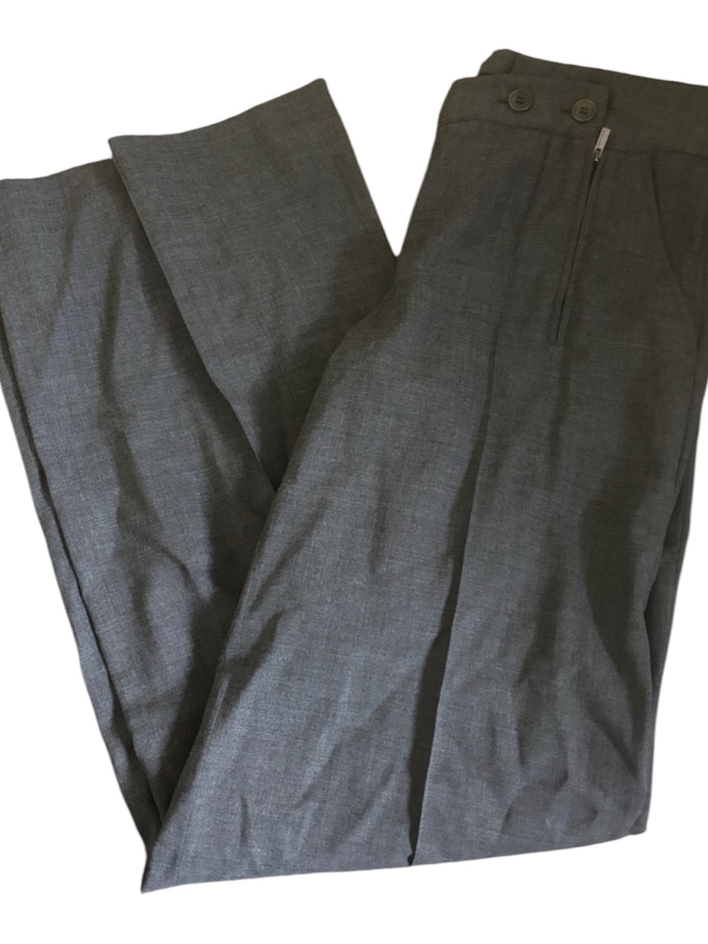 BCBGMaxAzria Charcoal Gray Wide-Leg Trousers